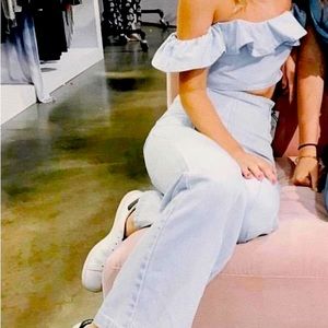 Twelve by ontwelfth 2 piece denim outfit. High rise pants